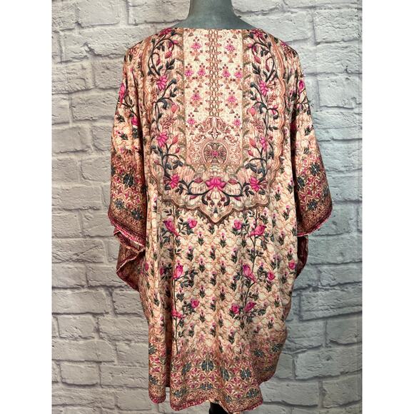 Tolani Flowy Floral Boho Kaftan Style Blouse - Picture 3 of 8